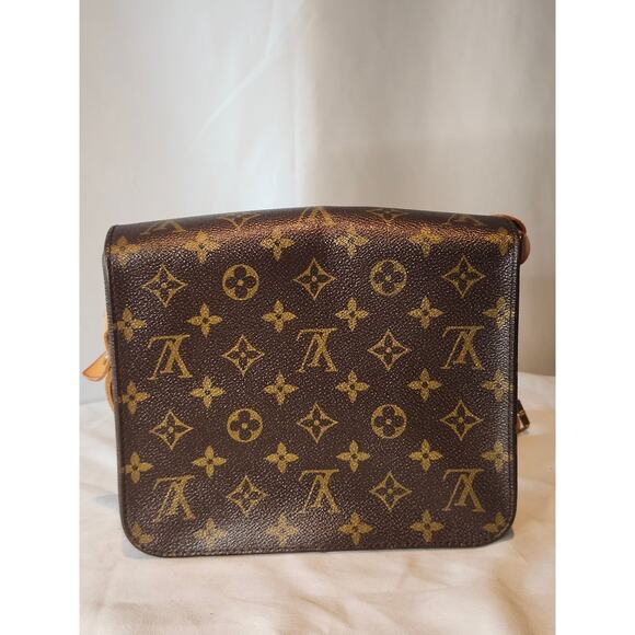Louis Vuitton Monogram Cartouchiere MM Crossbody Bag Vintage Vachetta Leather - Picture 14 of 15